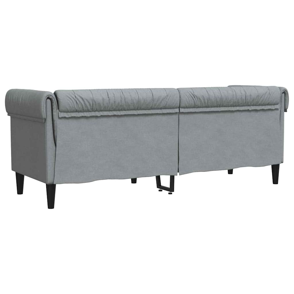 Canapé Chesterfield Gris clair 201.5 x 74.5 x 74.5 cm tissu - XIOS