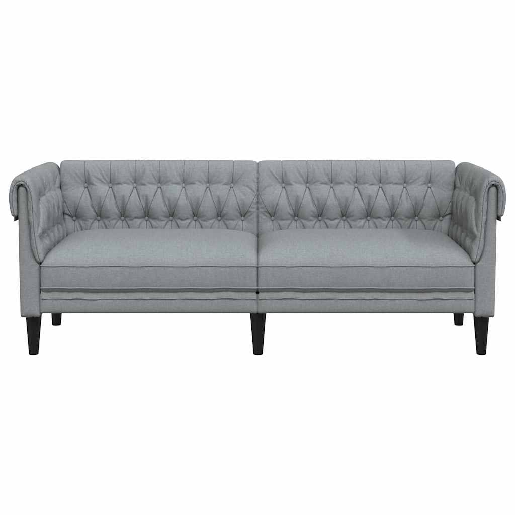 Canapé Chesterfield Gris clair 201.5 x 74.5 x 74.5 cm tissu - XIOS