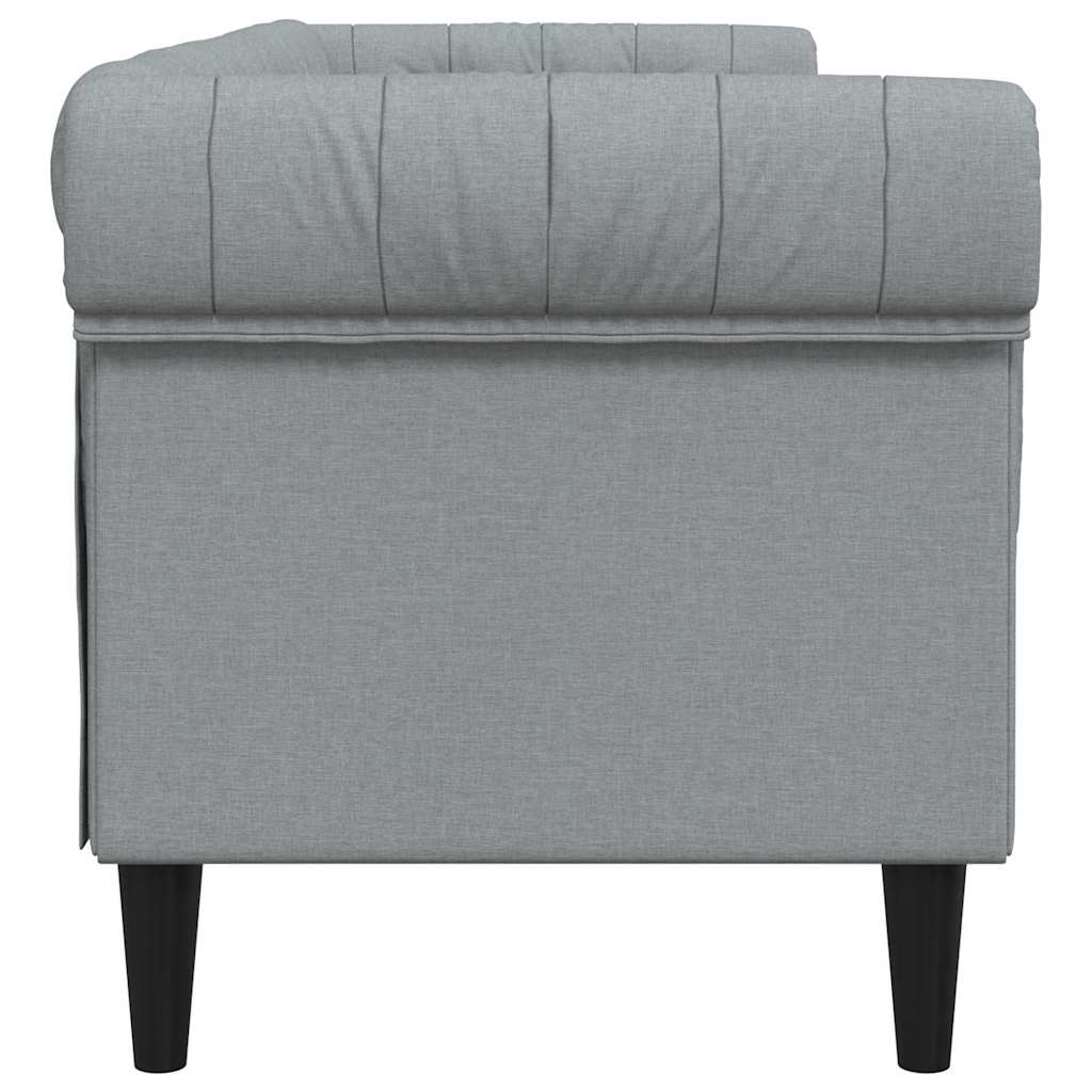 Canapé Chesterfield Gris clair 201.5 x 74.5 x 74.5 cm tissu - XIOS