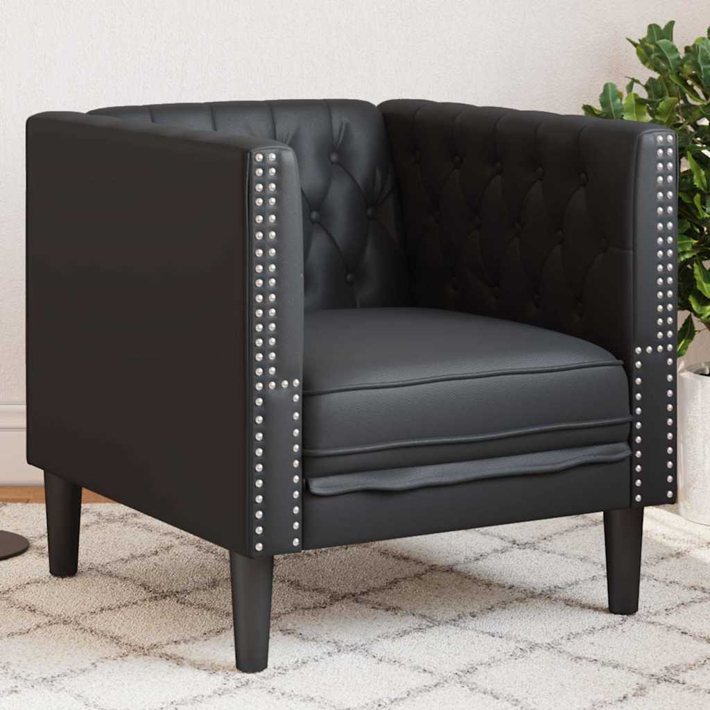 Fauteuil Chesterfield Argyle Noir 71 x 74.5 x 70.5 cm Faux cuir - XIOS