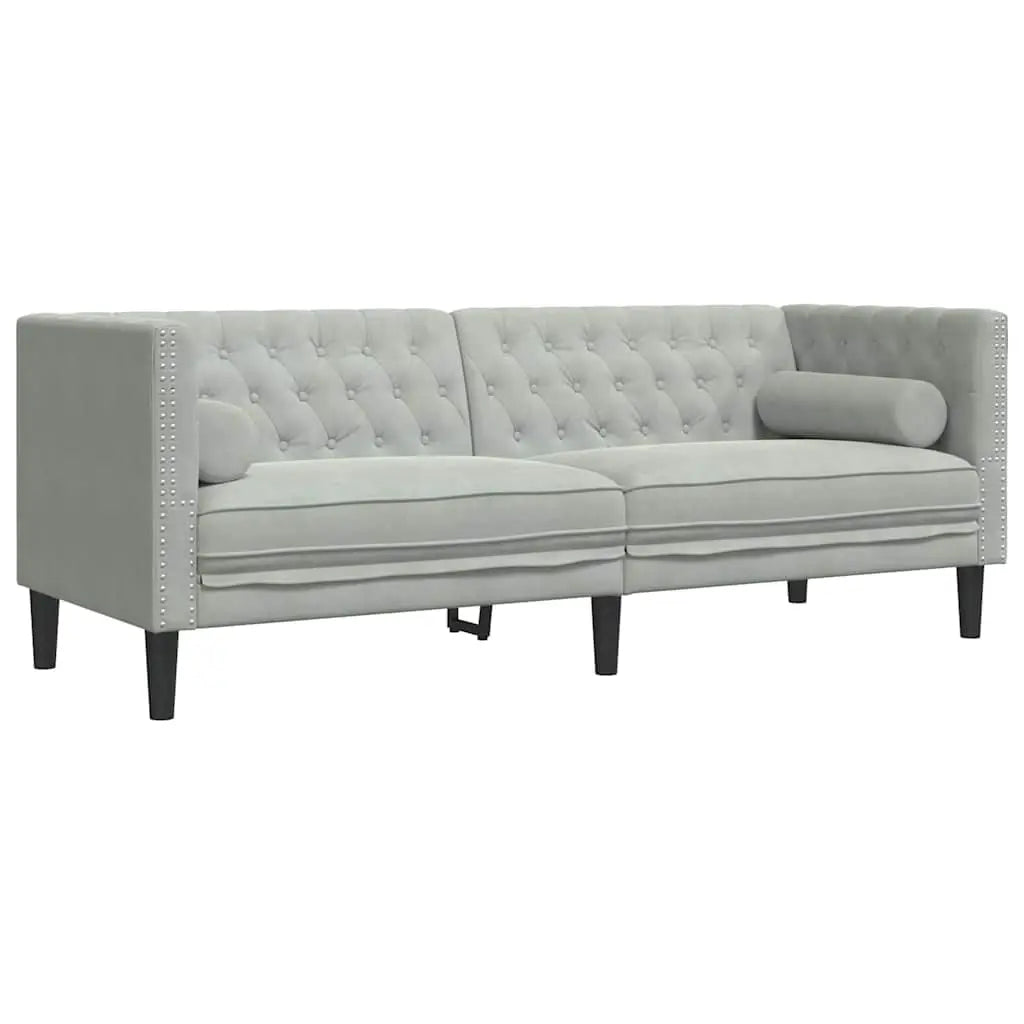 Canapé Gris clair 194 x 74,5 x 70,5 cm Velours - XIOS