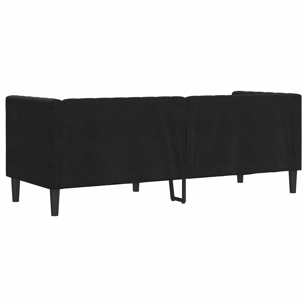 Canapé Chesterfield Autre Noir 194 x 74.5 x 70.5 cm Velours - XIOS
