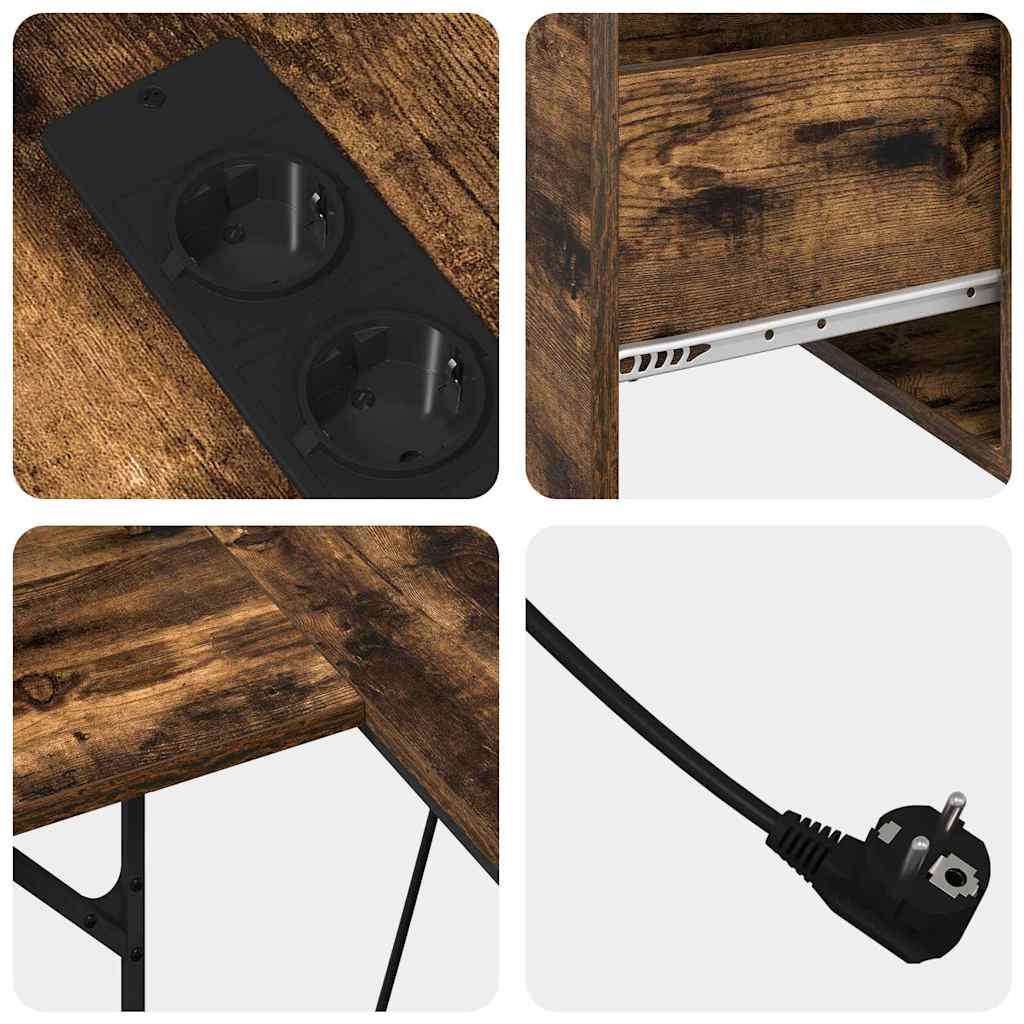 Bureau Chêne fumé 182 x 101 x 87.5 cm Bois d'ingénierie - XIOS