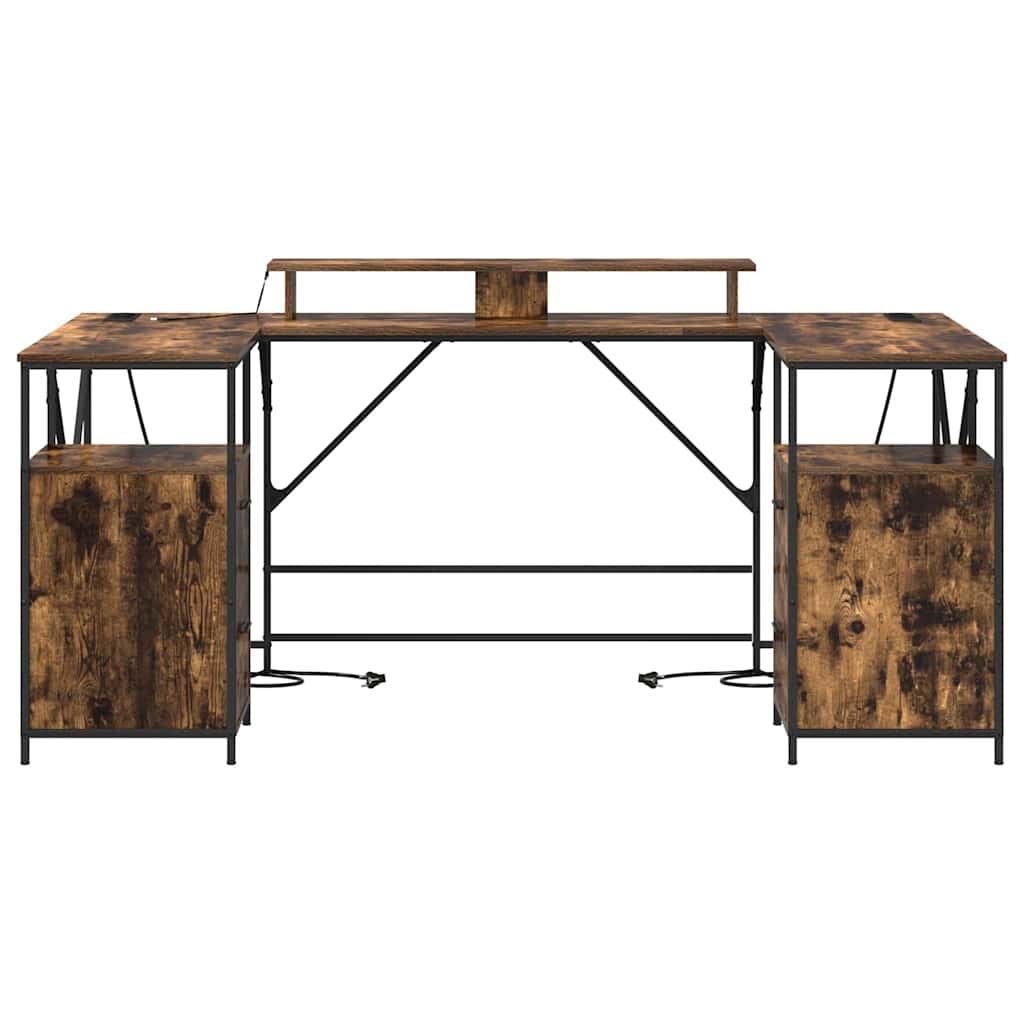Bureau Chêne fumé 182 x 101 x 87.5 cm Bois d'ingénierie - XIOS