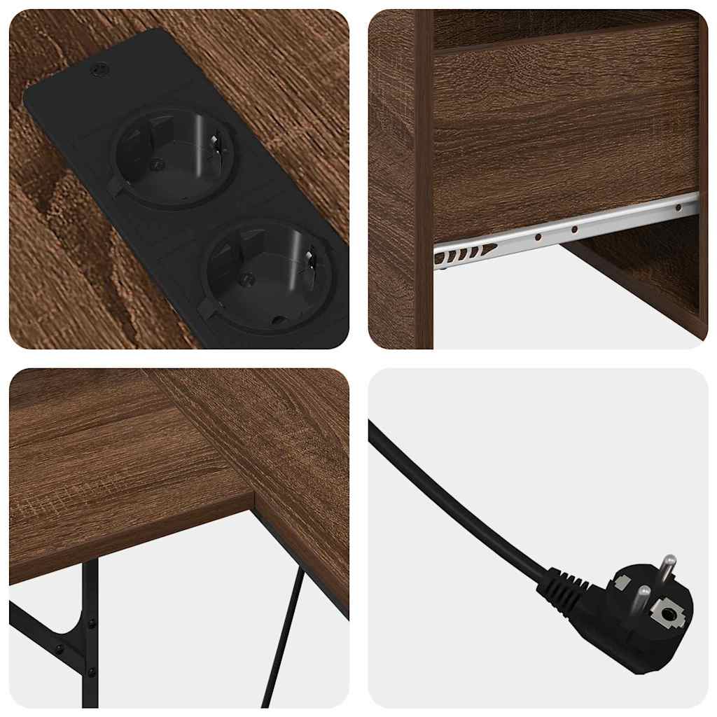 Bureau Chêne marron 182 x 101 x 87.5 cm Bois d'ingénierie - XIOS