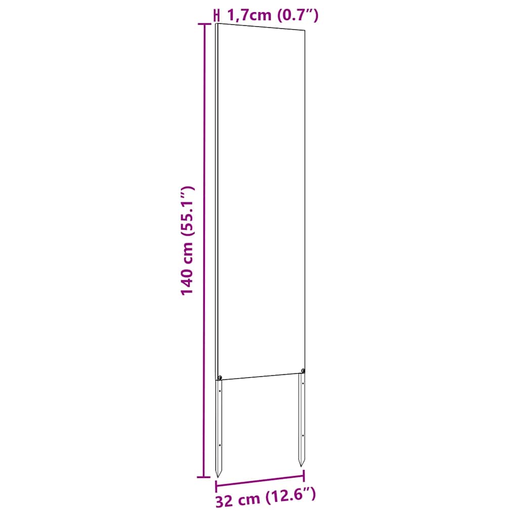 Panneau décoratif de jardin Autre Anthracite 32 x 140 cm - XIOS