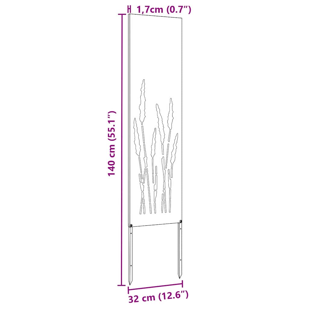 Écran de confidentialité de jardin Fretwork Rouillé 32 x 140 cm - XIOS