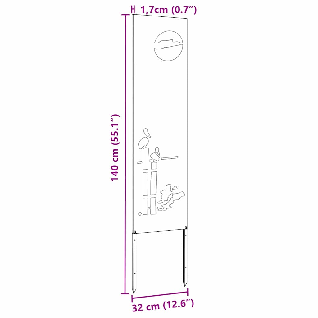 Panneau décoratif de jardin Autre Rouillé 32 x 140 cm - XIOS