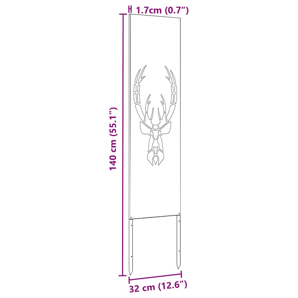 Panneau décoratif de jardin Rouillé 32 x 140 cm - XIOS