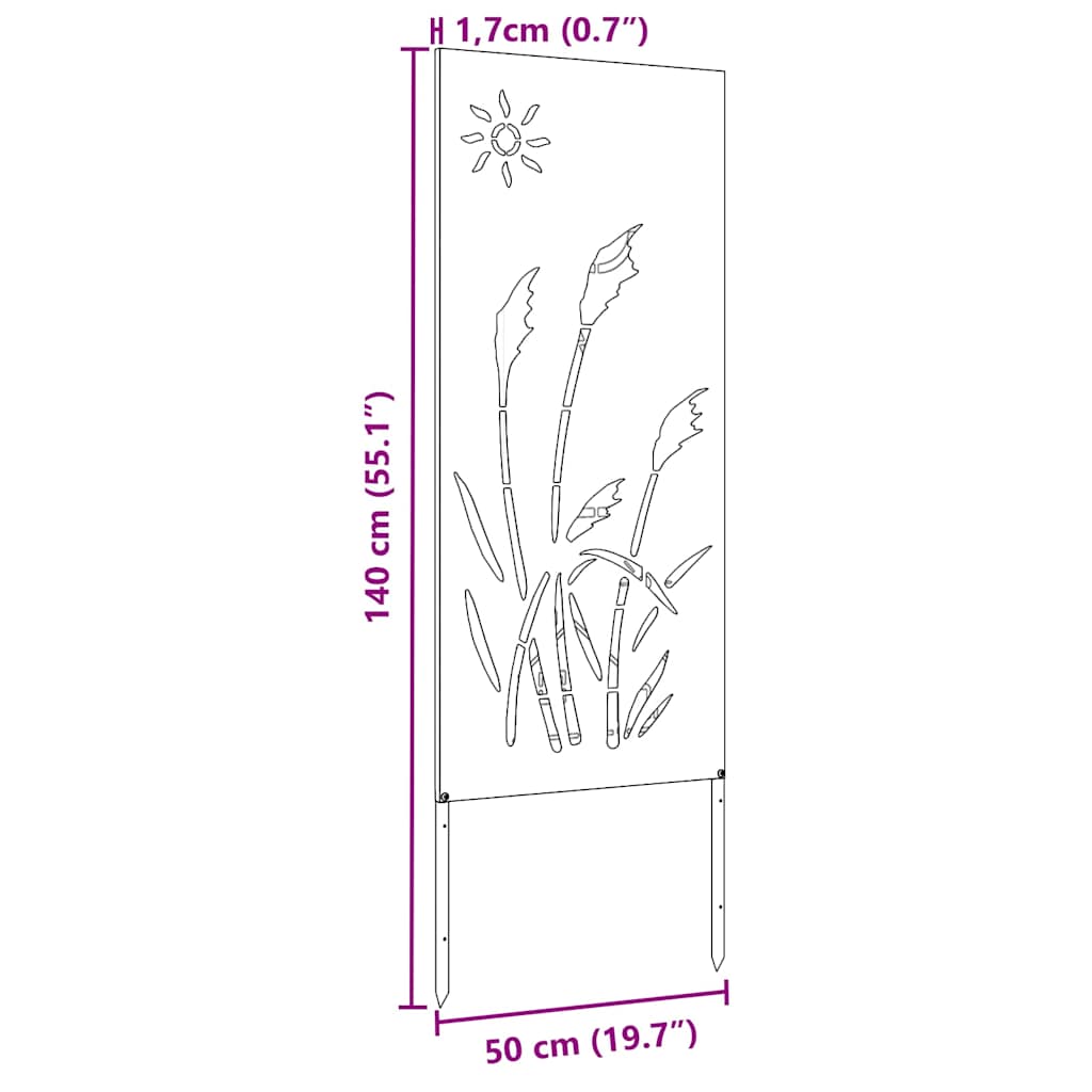 Panneau décoratif de jardin Argent 50 x 140 cm Acier inoxydable - XIOS