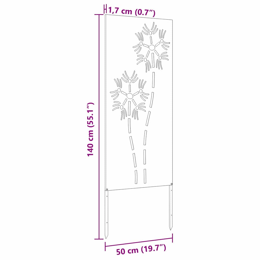 Panneau décoratif de jardin Autre Noir 50 x 140 cm - XIOS