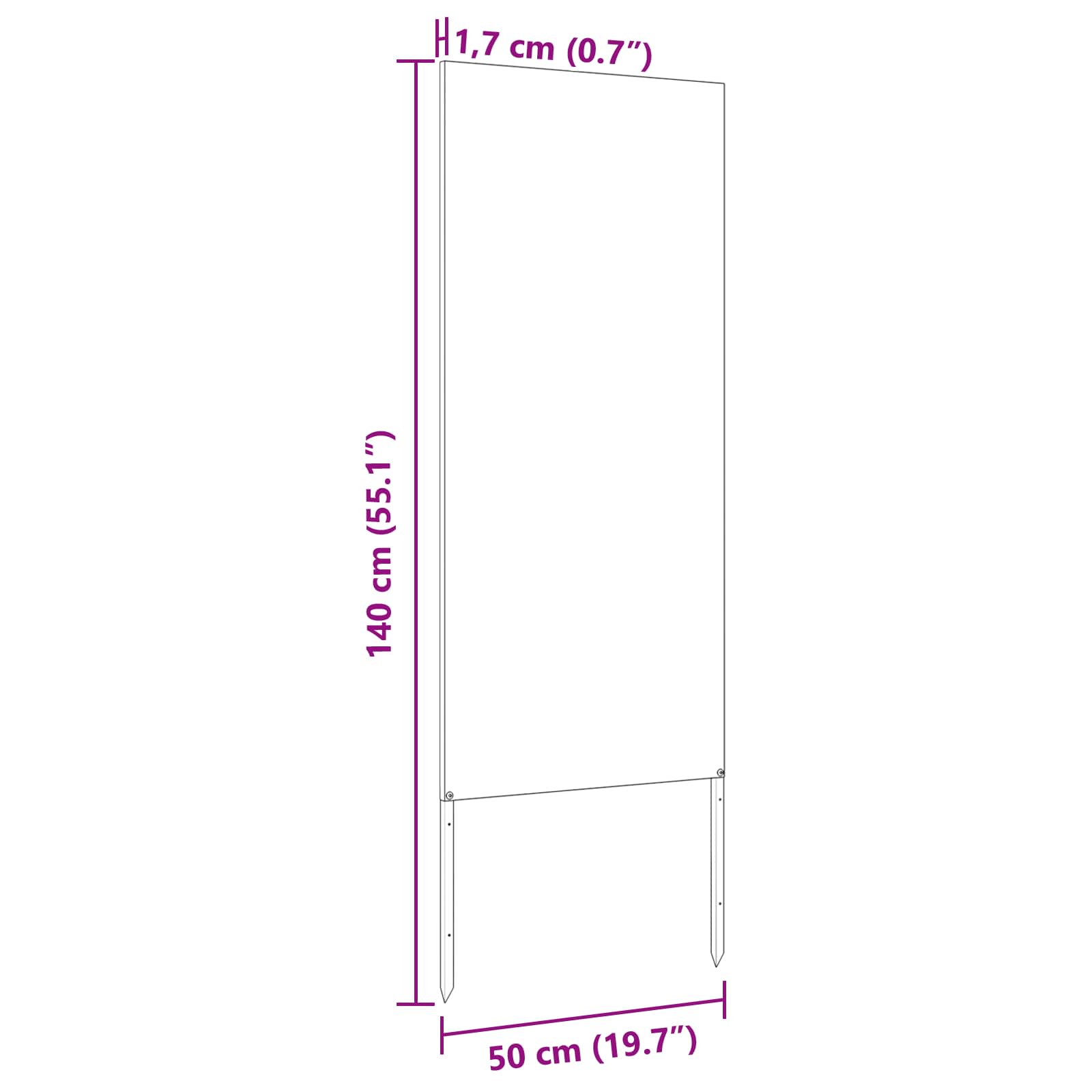 Écran de confidentialité de jardin Fretwork Noir 50 x 140 cm - XIOS