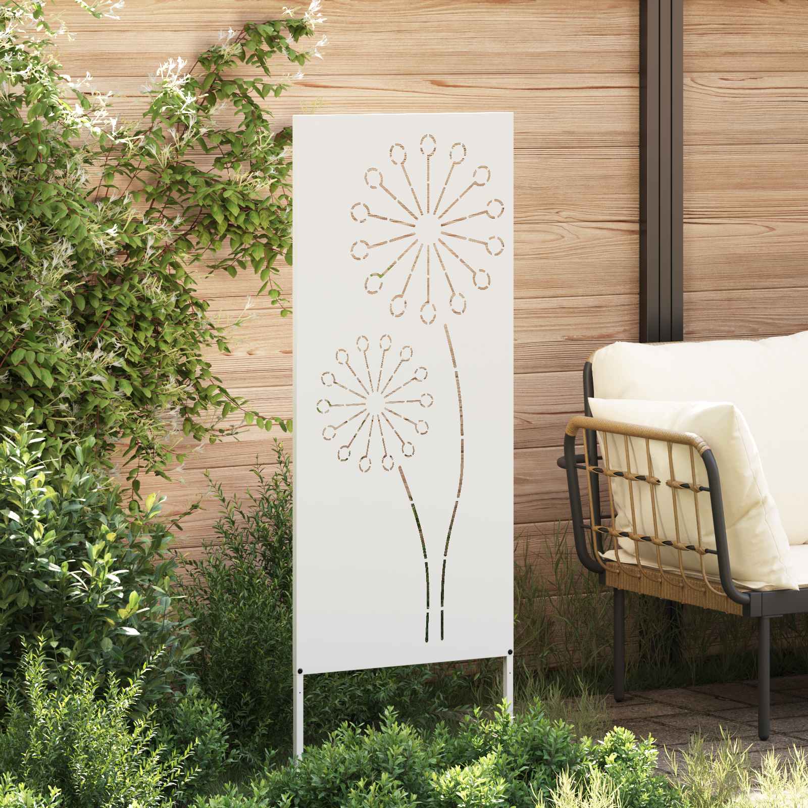 Écran de confidentialité de jardin Fretwork Blanc 50 x 140 cm - XIOS