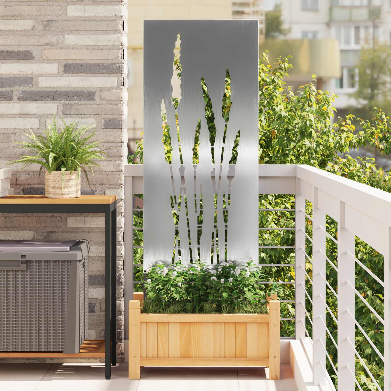 Écran de confidentialité de jardin Floral Argenté 50 x 140 cm - XIOS