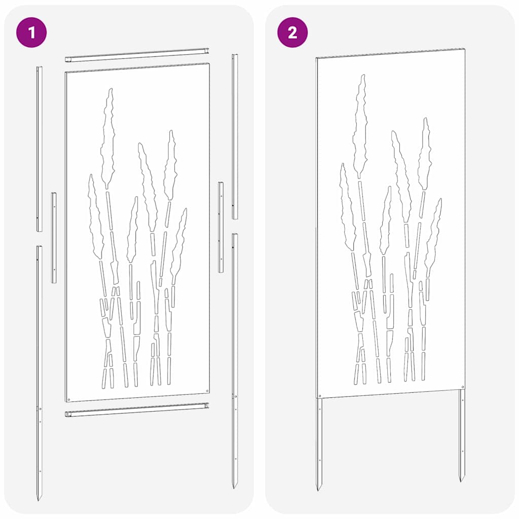 Panneau décoratif de jardin Argent 50 x 140 cm Acier galvanisé - XIOS