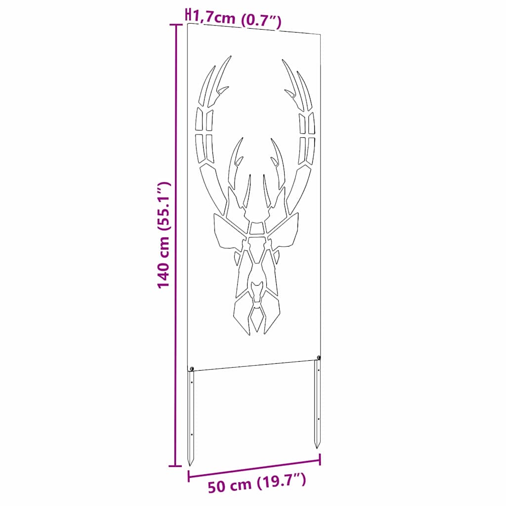 Panneau décoratif de jardin Argent 50 x 140 cm Acier inoxydable - XIOS