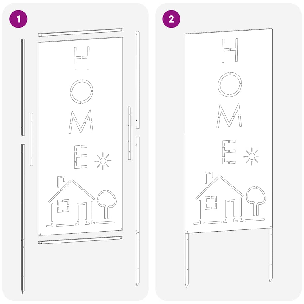Panneau décoratif de jardin Argent 50 x 140 cm Acier inoxydable - XIOS