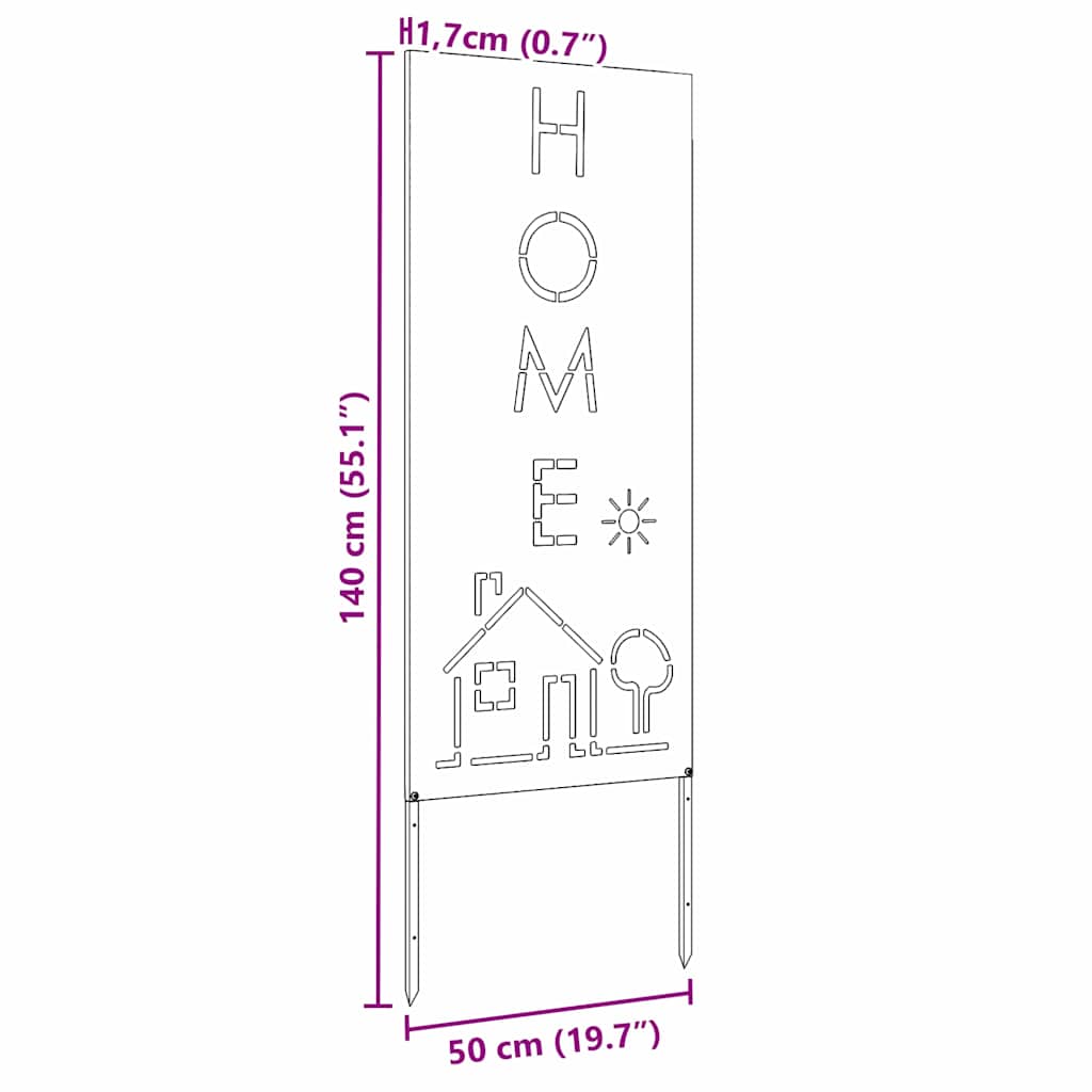 Panneau décoratif de jardin Rouillé 50 x 140 cm - XIOS