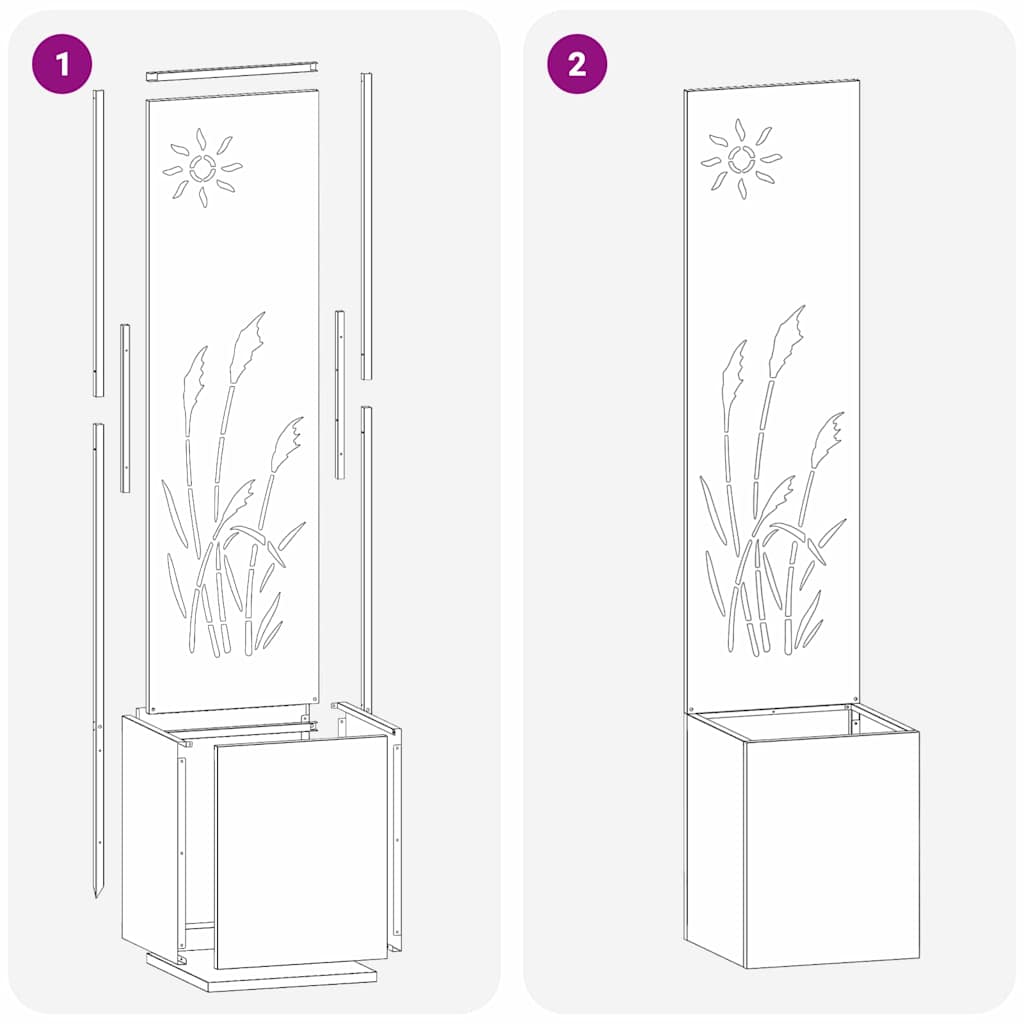 Jardinier avec Panneau Décoratif Blanc 32 x 140 cm - XIOS