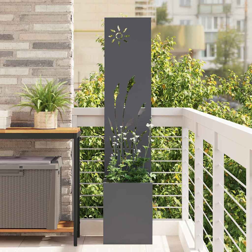 Jardinier avec Panneau Décoratif Anthracite 32 x 140 cm - XIOS