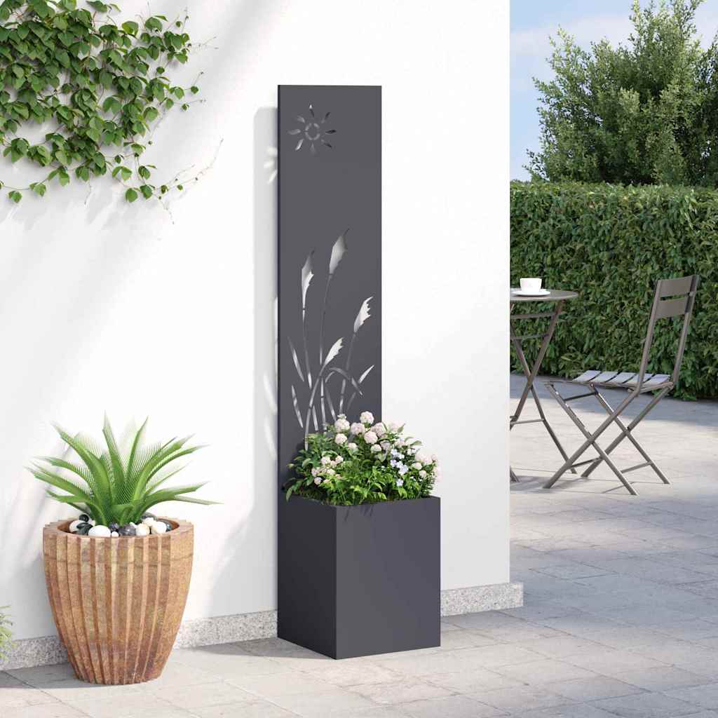 Jardinier avec Panneau Décoratif Anthracite 32 x 140 cm - XIOS