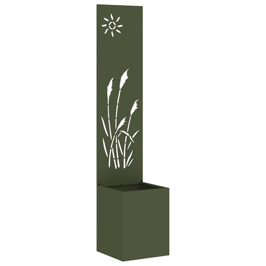 Jardinier avec Panneau Décoratif Vert olive 32 x 140 cm - XIOS
