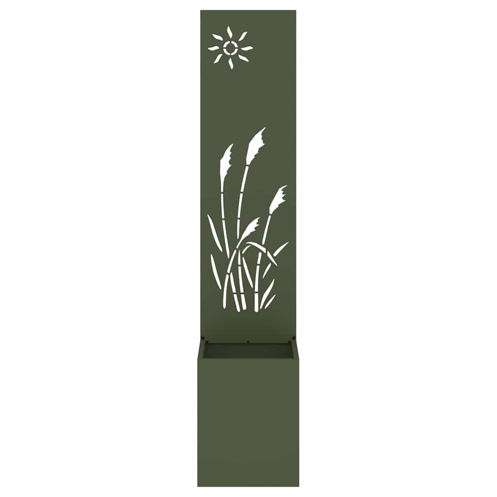 Jardinier avec Panneau Décoratif Vert olive 32 x 140 cm - XIOS