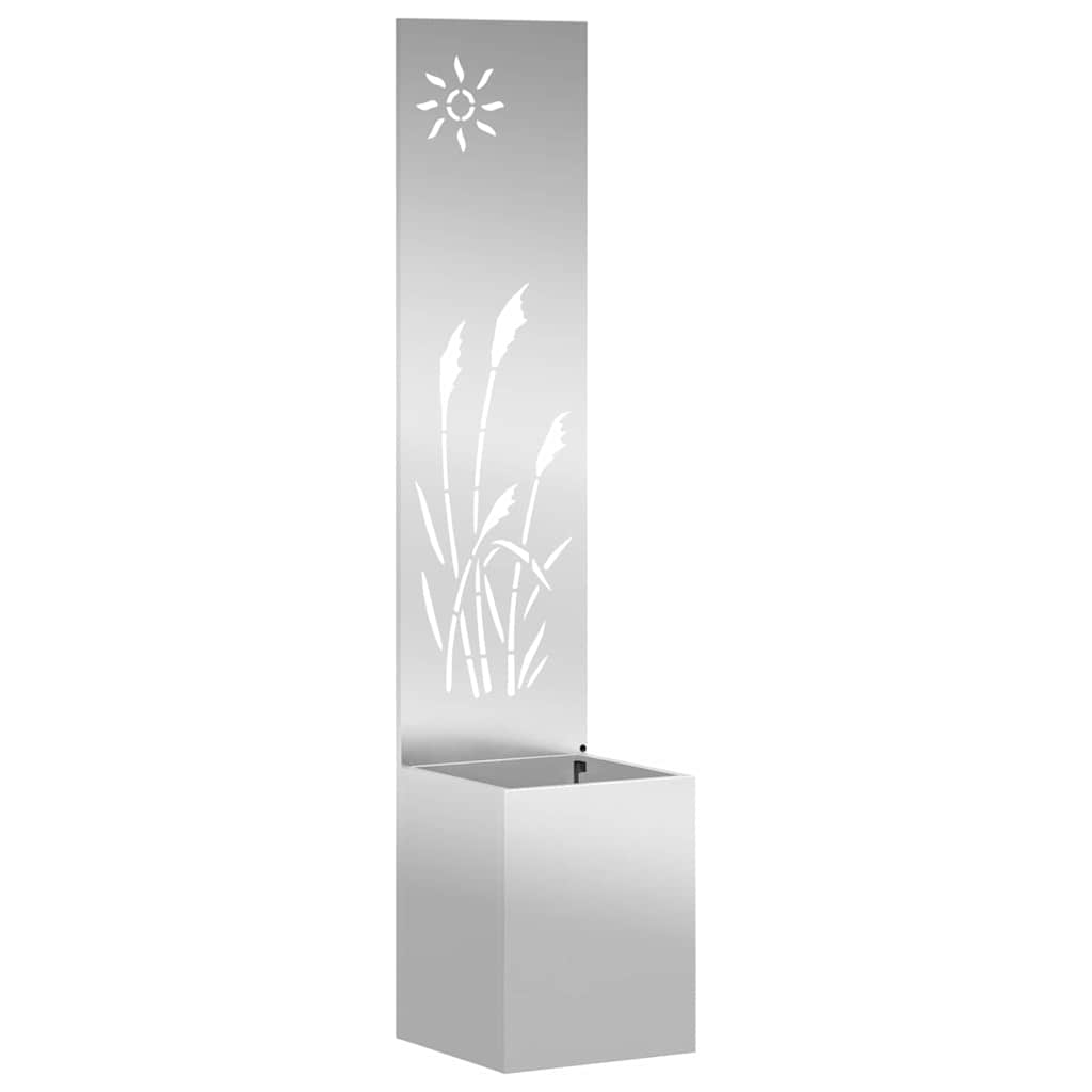 Jardinier avec Panneau Décoratif Argent 32 x 140 cm - XIOS