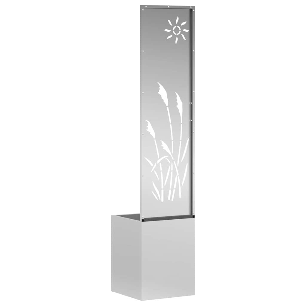 Jardinier avec Panneau Décoratif Argent 32 x 140 cm - XIOS