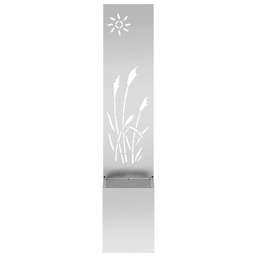 Jardinier avec Panneau Décoratif Argent 32 x 140 cm - XIOS