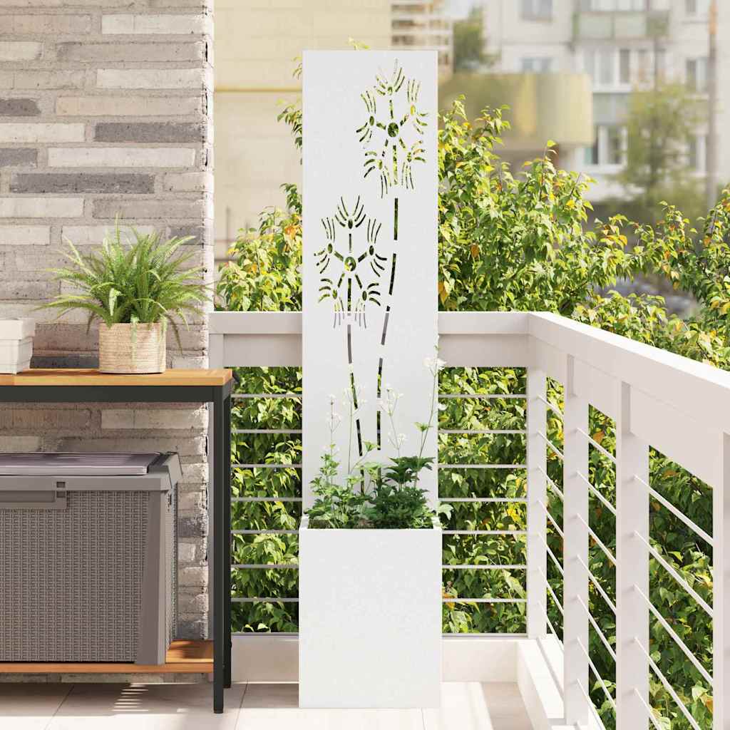 Jardinier avec Panneau Décoratif Blanc 32 x 140 cm - XIOS