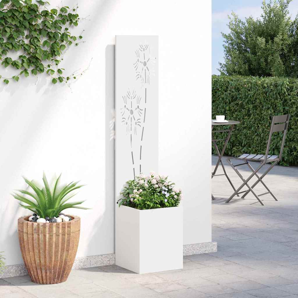 Jardinier avec Panneau Décoratif Blanc 32 x 140 cm - XIOS