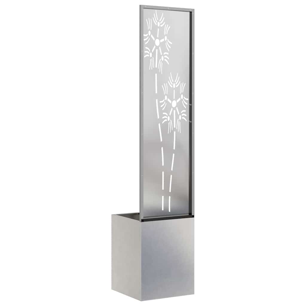 Jardinier avec Panneau Décoratif Argent 32 x 140 cm - XIOS
