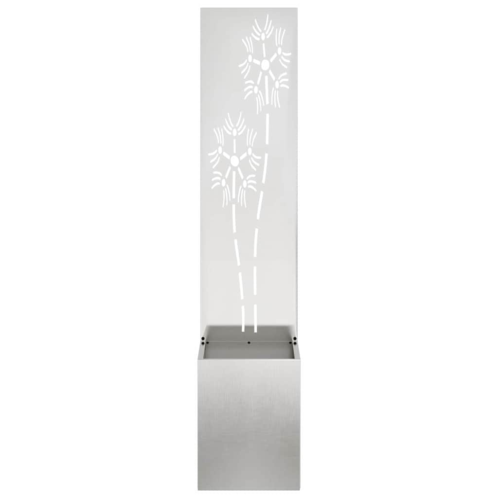 Jardinier avec Panneau Décoratif Argent 32 x 140 cm - XIOS