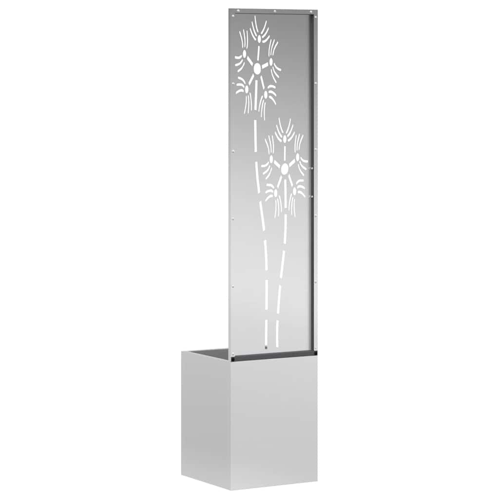 Jardinier avec Panneau Décoratif Argent 32 x 140 cm - XIOS