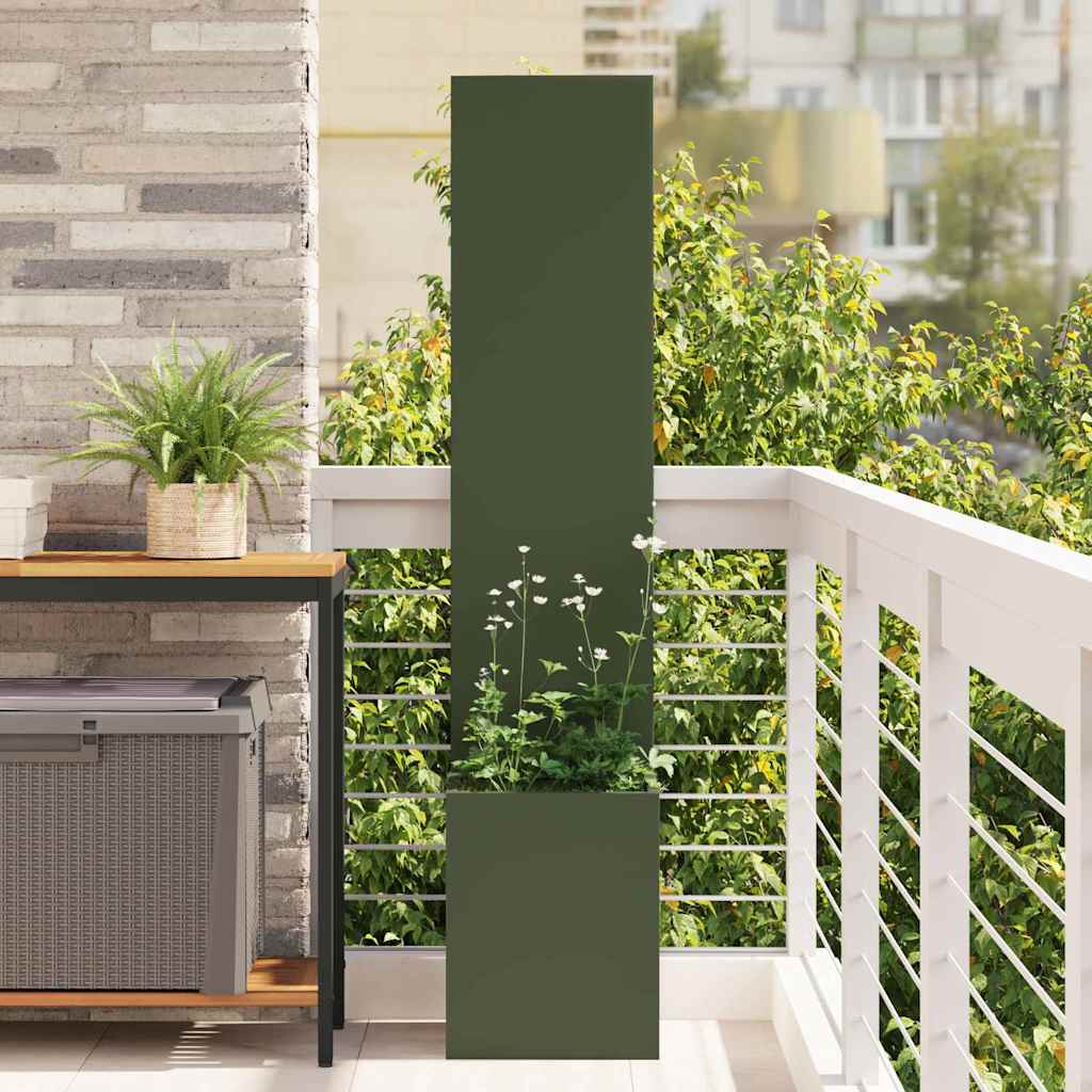Jardinier avec Panneau Décoratif Vert olive 32 x 140 cm - XIOS