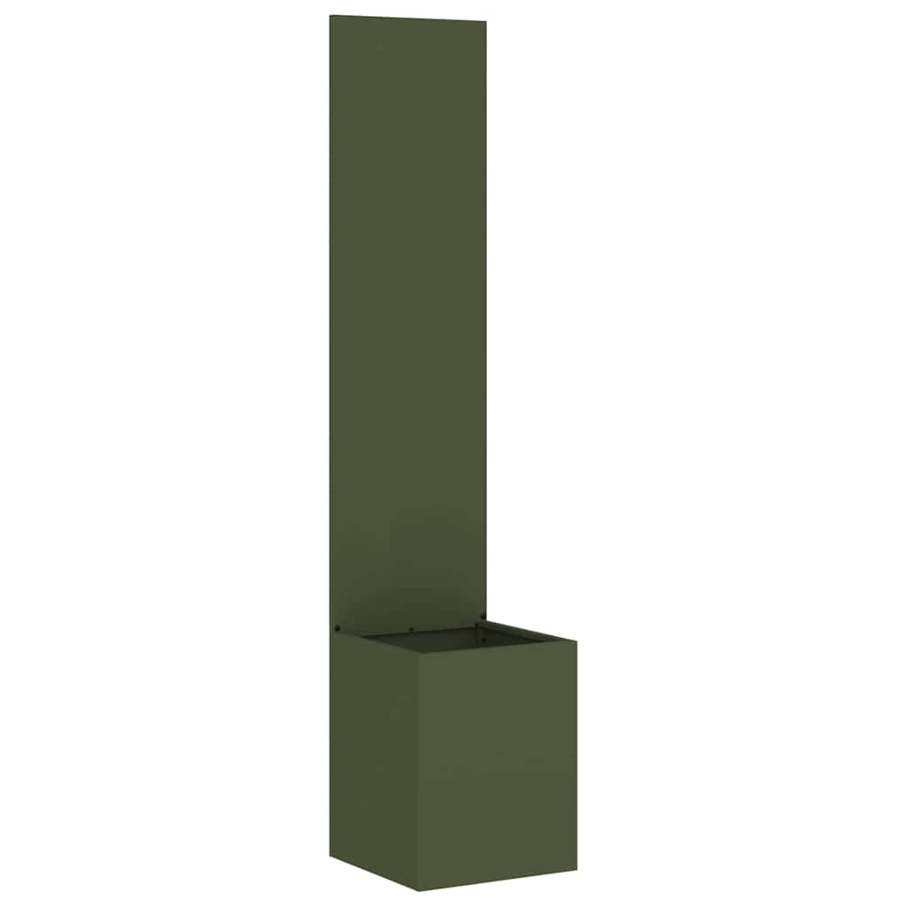 Jardinier avec Panneau Décoratif Vert olive 32 x 140 cm - XIOS