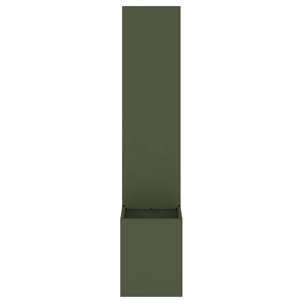 Jardinier avec Panneau Décoratif Vert olive 32 x 140 cm - XIOS