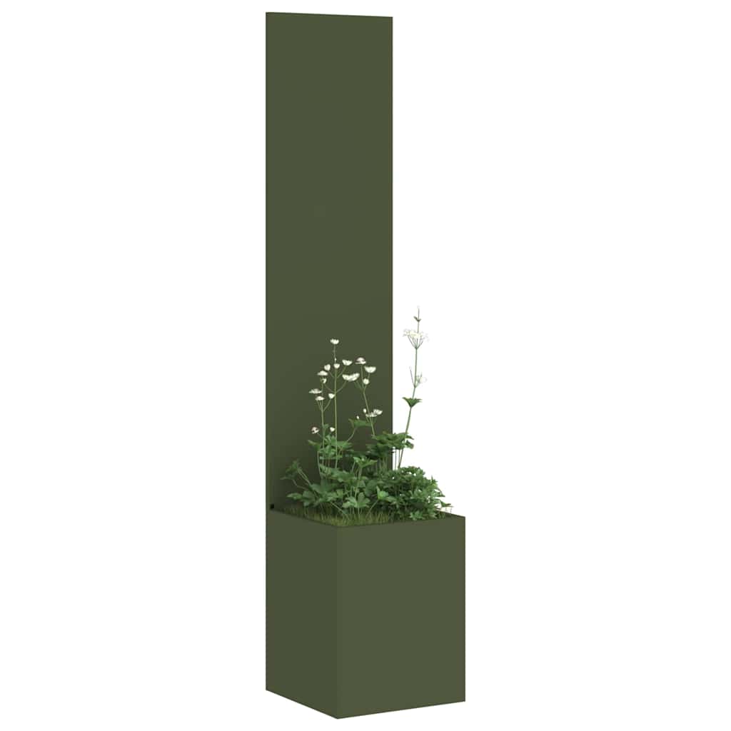 Jardinier avec Panneau Décoratif Vert olive 32 x 140 cm - XIOS