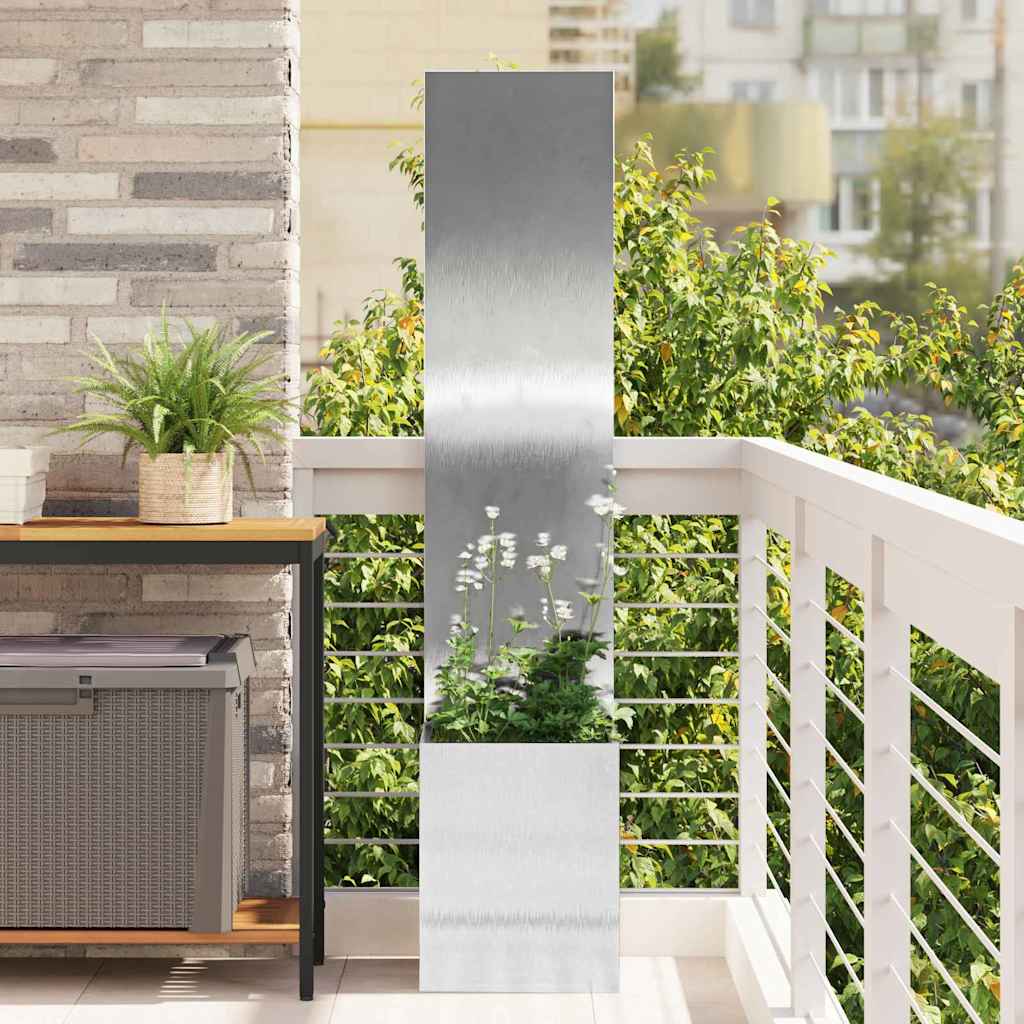 Jardinier avec Panneau Décoratif Argent 32 x 140 cm - XIOS