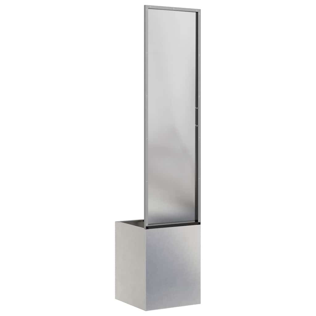 Jardinier avec Panneau Décoratif Argent 32 x 140 cm - XIOS