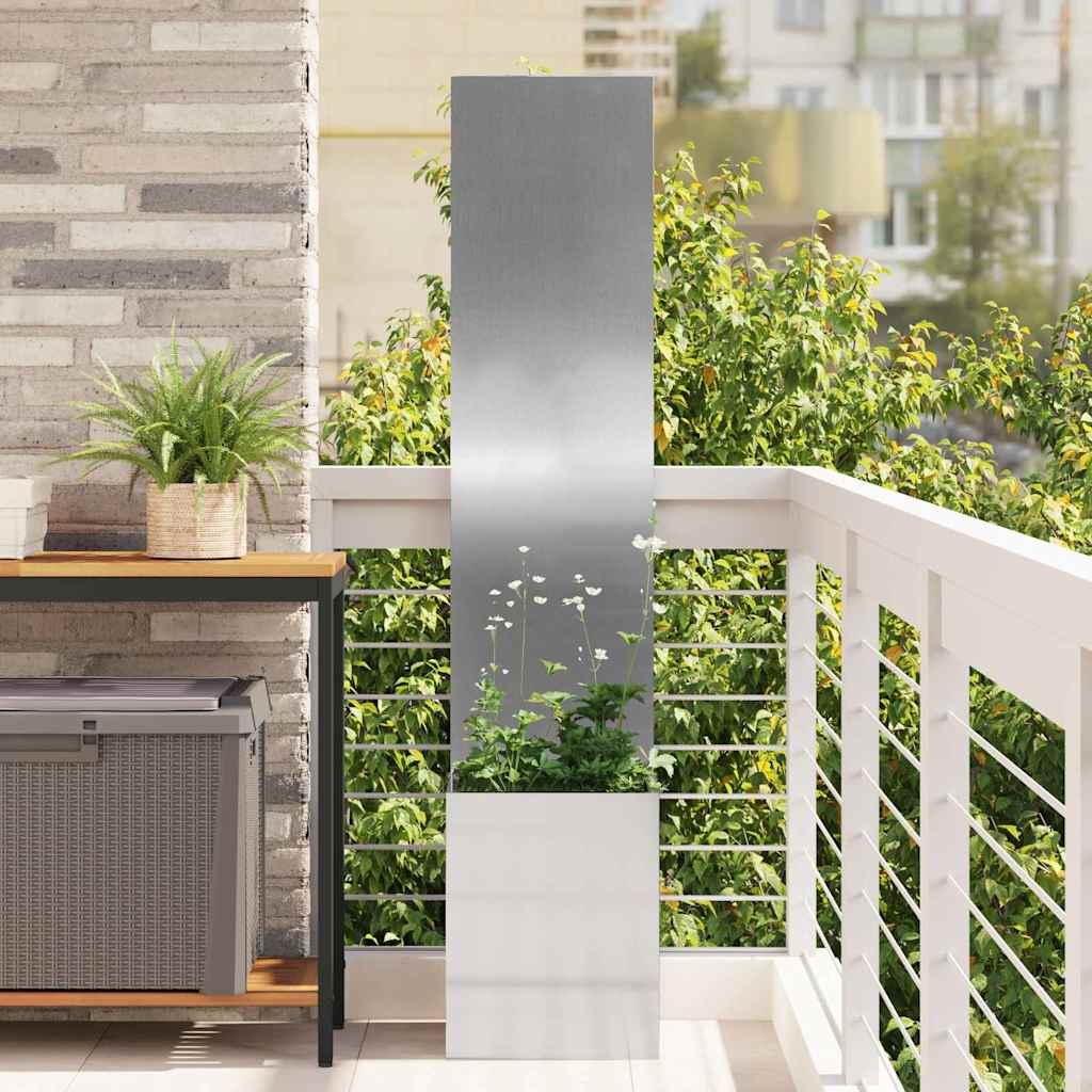 Jardinier avec Panneau Décoratif Argent 32 x 140 cm - XIOS