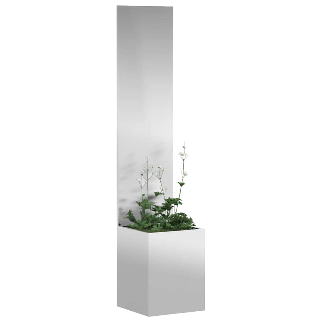 Jardinier avec Panneau Décoratif Argent 32 x 140 cm - XIOS