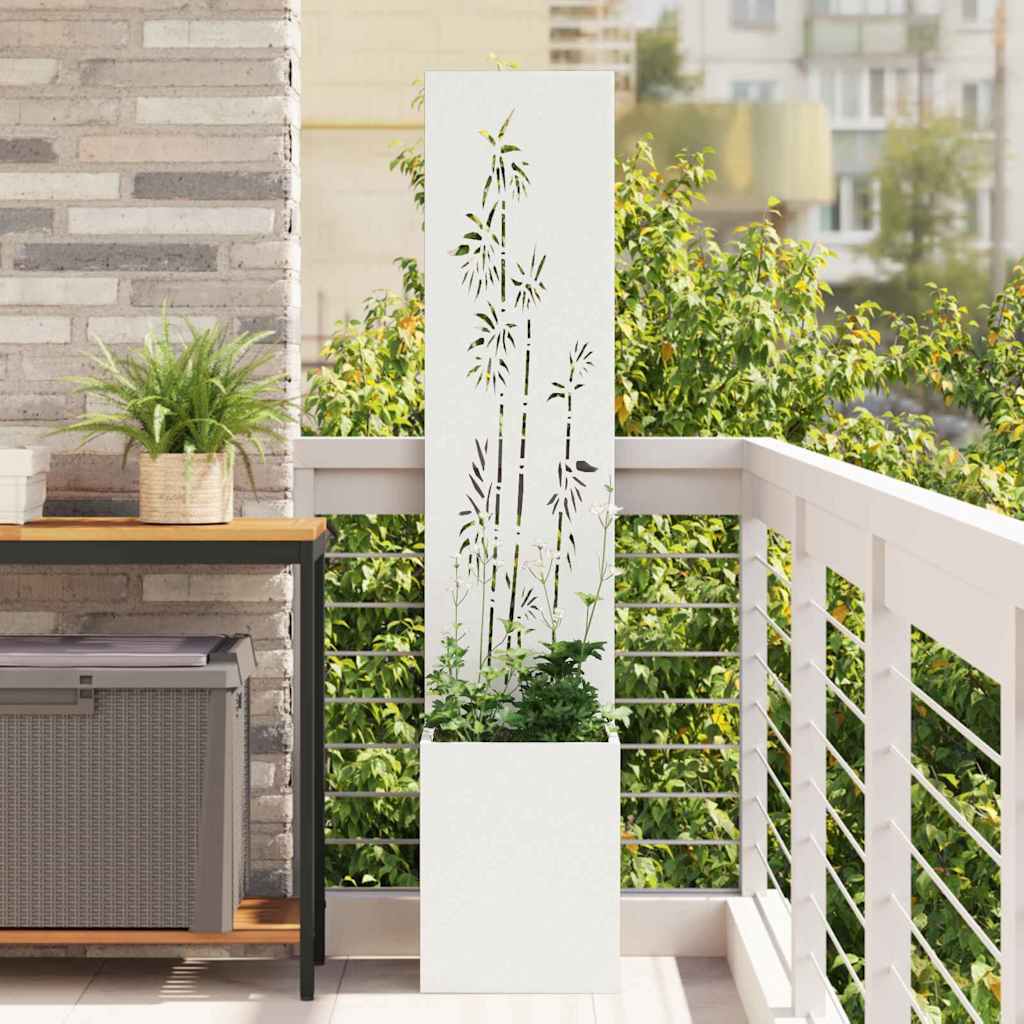 Jardinier avec Panneau Décoratif Blanc 32 x 140 cm - XIOS
