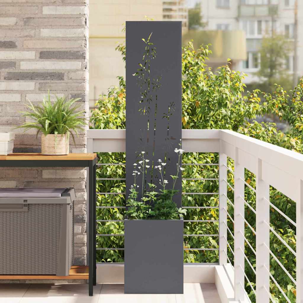 Jardinier avec Panneau Décoratif Anthracite 32 x 140 cm - XIOS