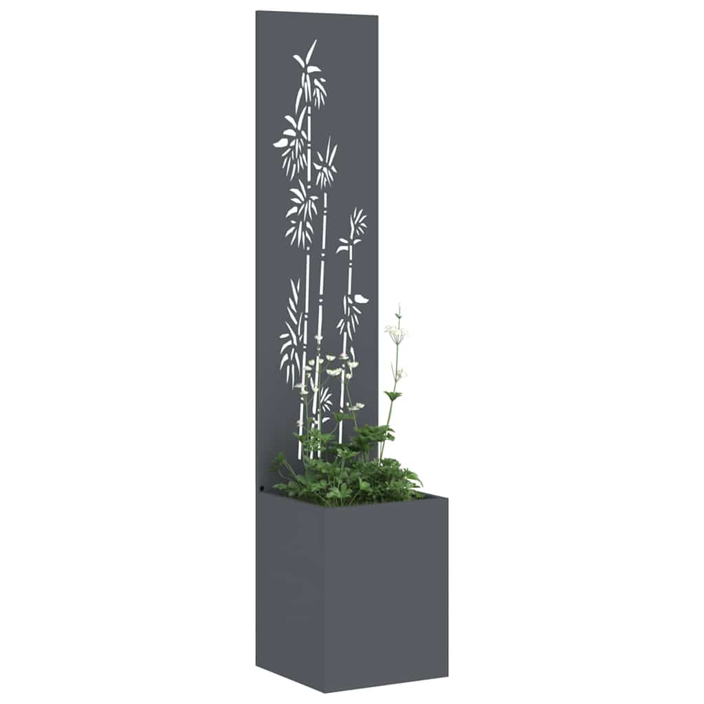 Jardinier avec Panneau Décoratif Anthracite 32 x 140 cm - XIOS