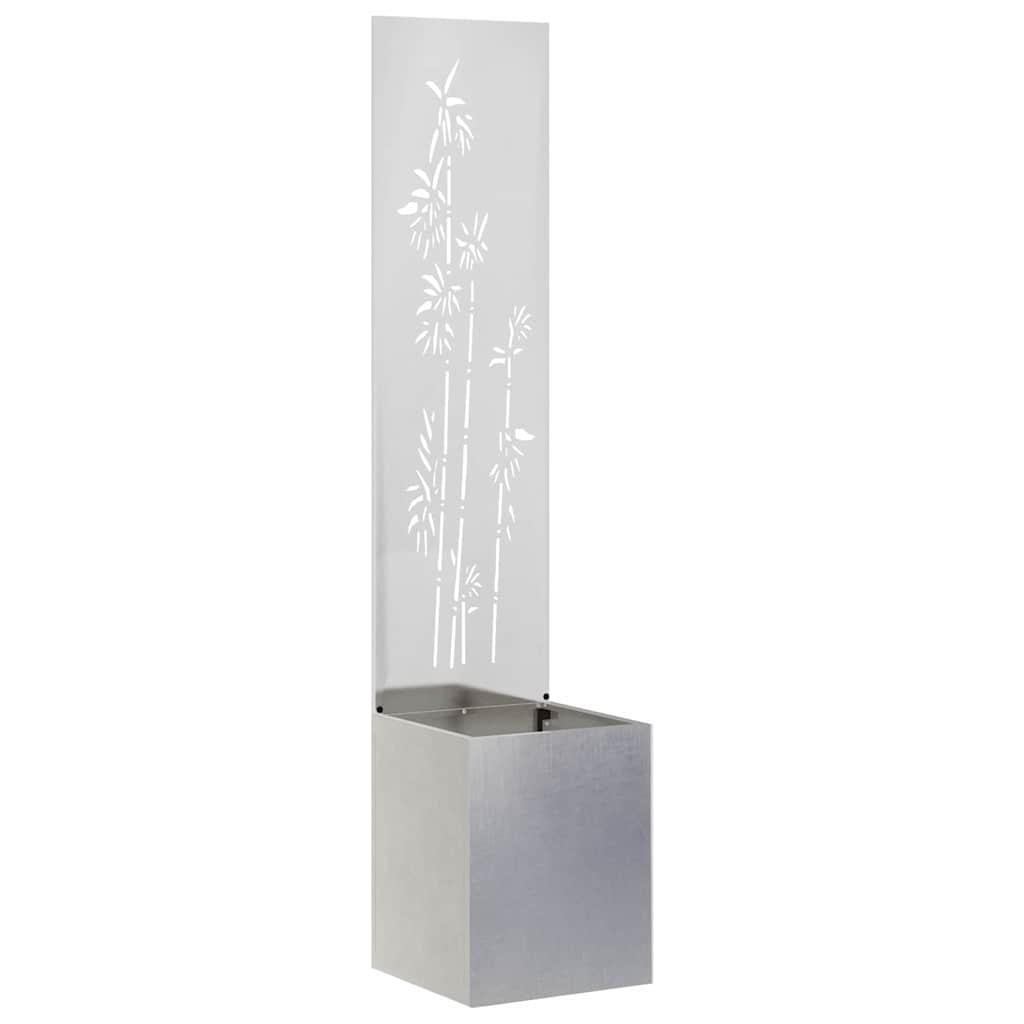 Jardinier avec Panneau Décoratif Argent 32 x 140 cm - XIOS