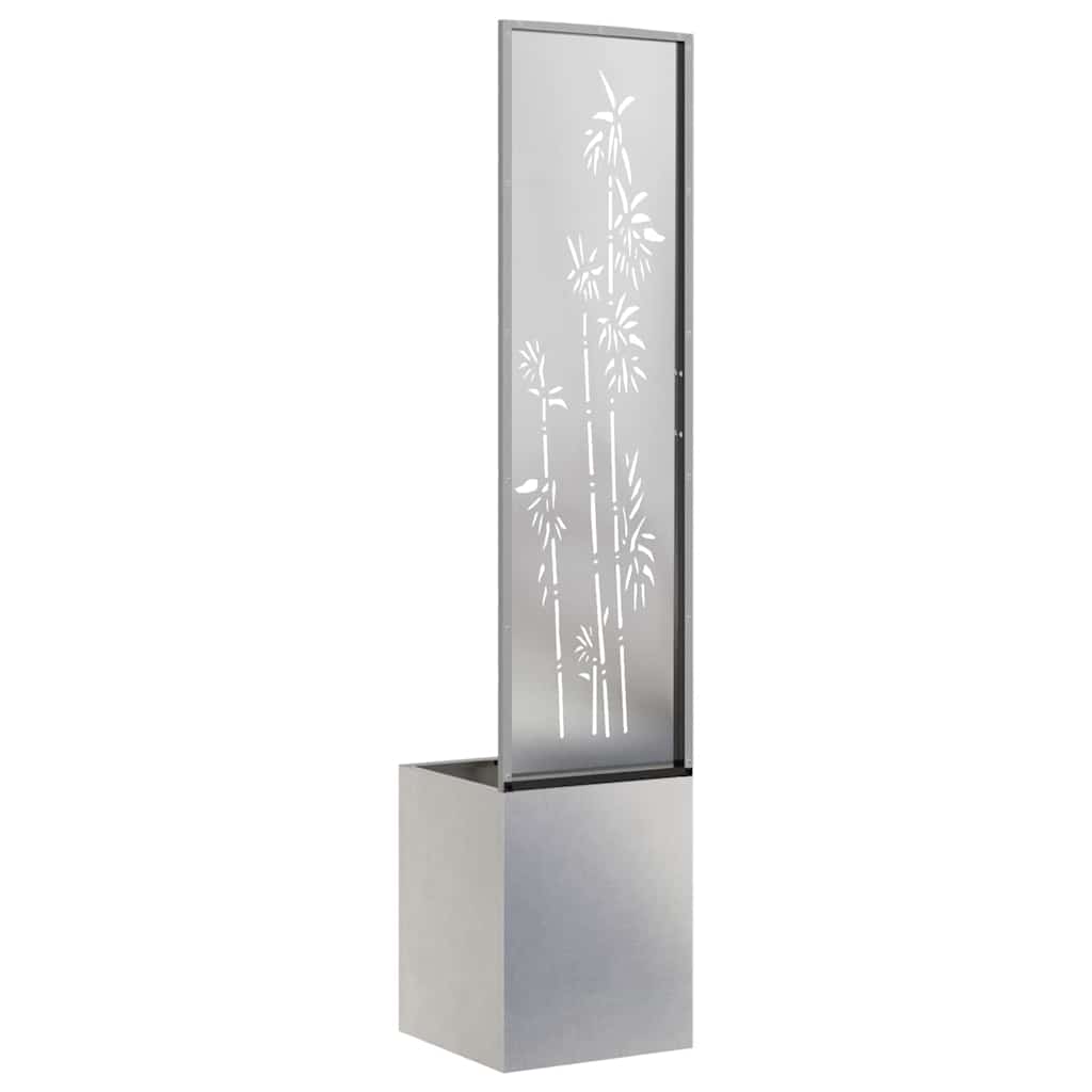 Jardinier avec Panneau Décoratif Argent 32 x 140 cm - XIOS