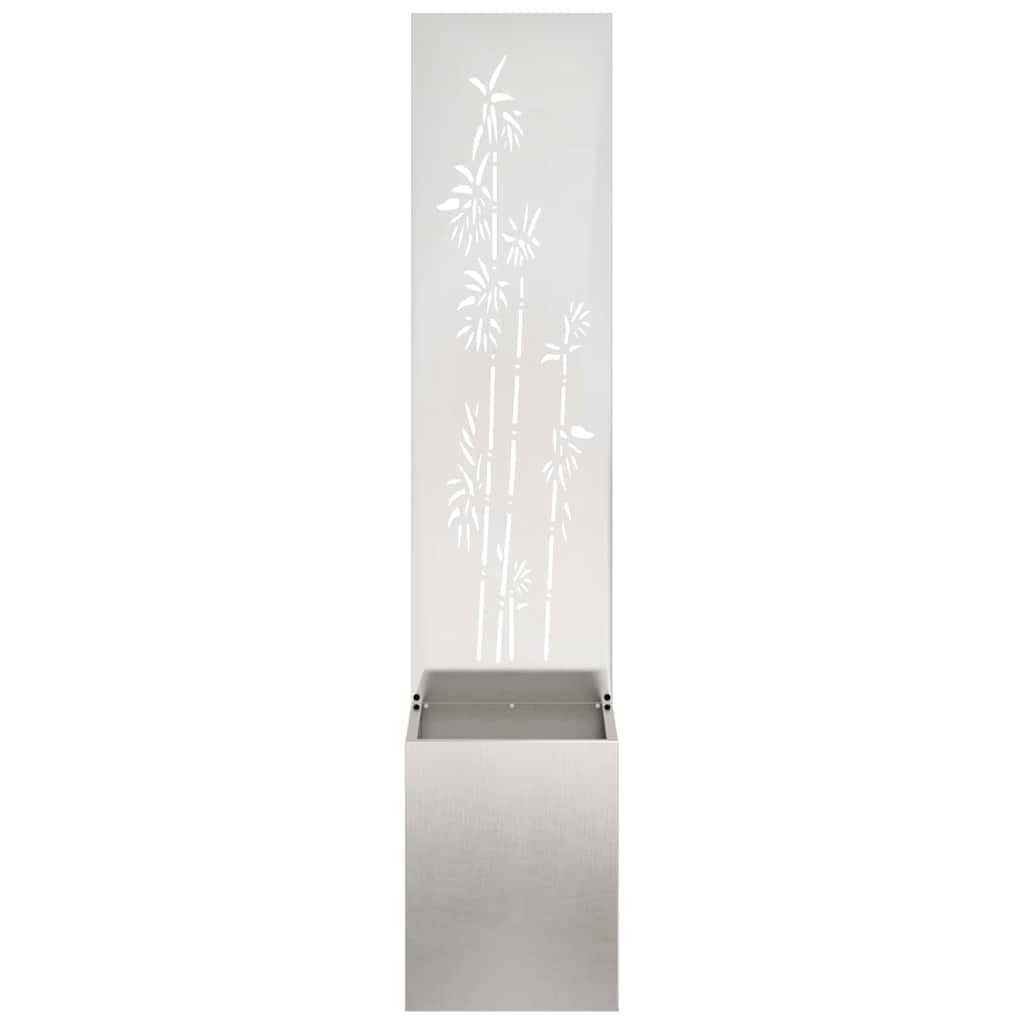 Jardinier avec Panneau Décoratif Argent 32 x 140 cm - XIOS