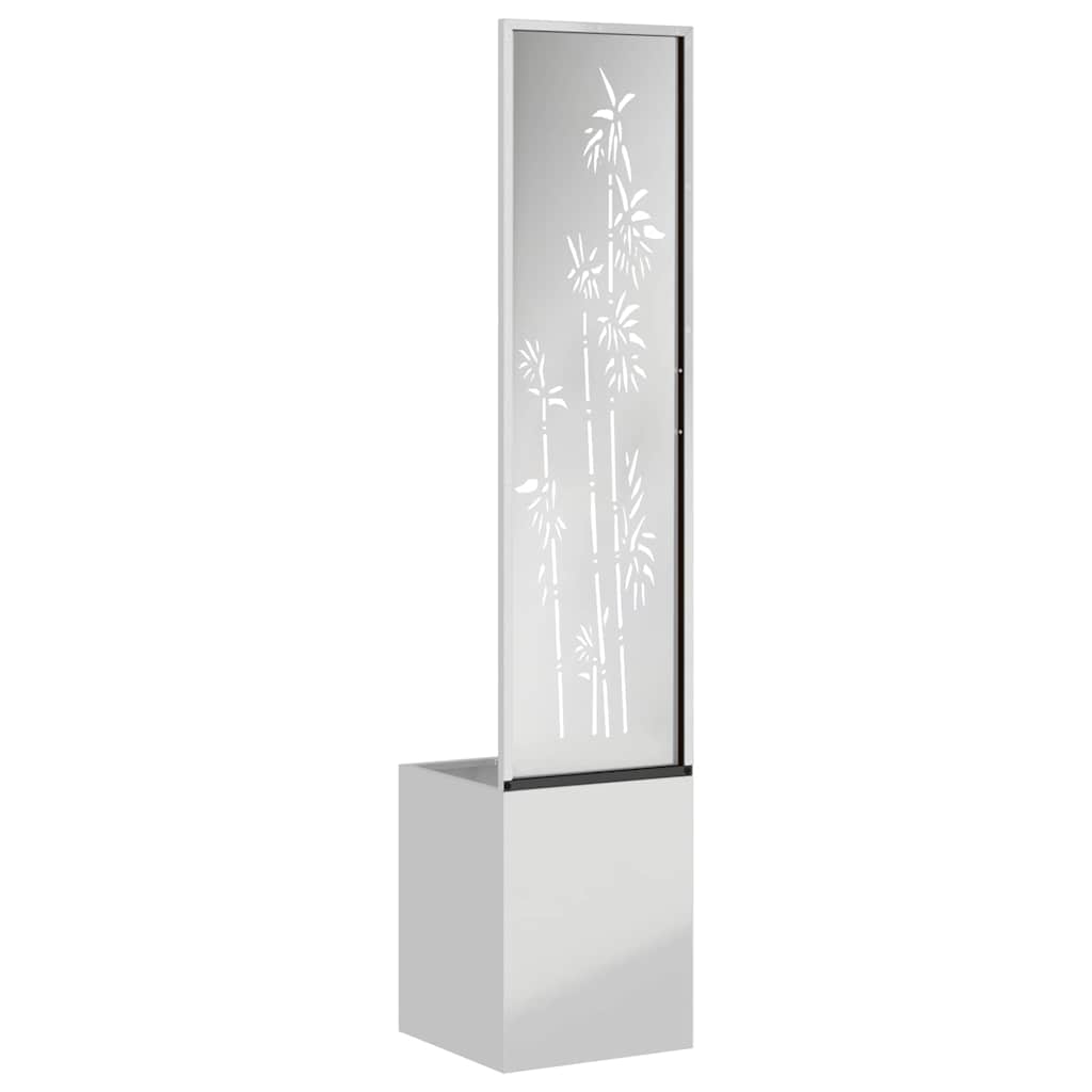 Jardinier avec Panneau Décoratif Argent 32 x 140 cm - XIOS